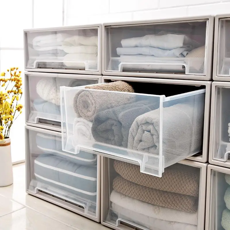 

Прозрачный пластиковый органайзер для хранения в виде ящика, коробка для хранения нижнего белья, органайзер для шкафа, современный простой стиль, инструмент для домашнего хранения