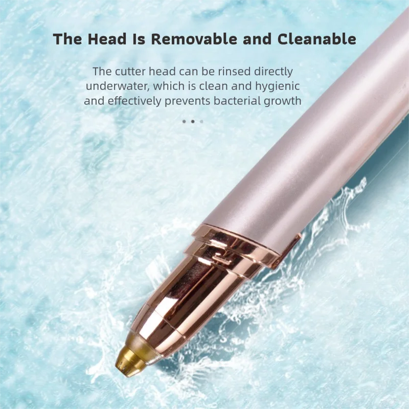 ماكينة تشذيب الحواجب الكهربائية للنساء، ماكينة إزالة شعر الحواجب غير المؤلمة للنساء، ماكياج شفرات صغيرة محمولة للوجه