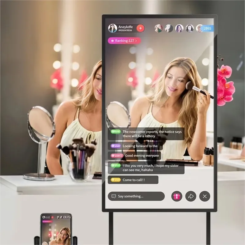 

2025 13.3/15.6 Inch 4k Video Mixer Switcher Professional Portable Live Streaming Device With Fill Light teleprompter