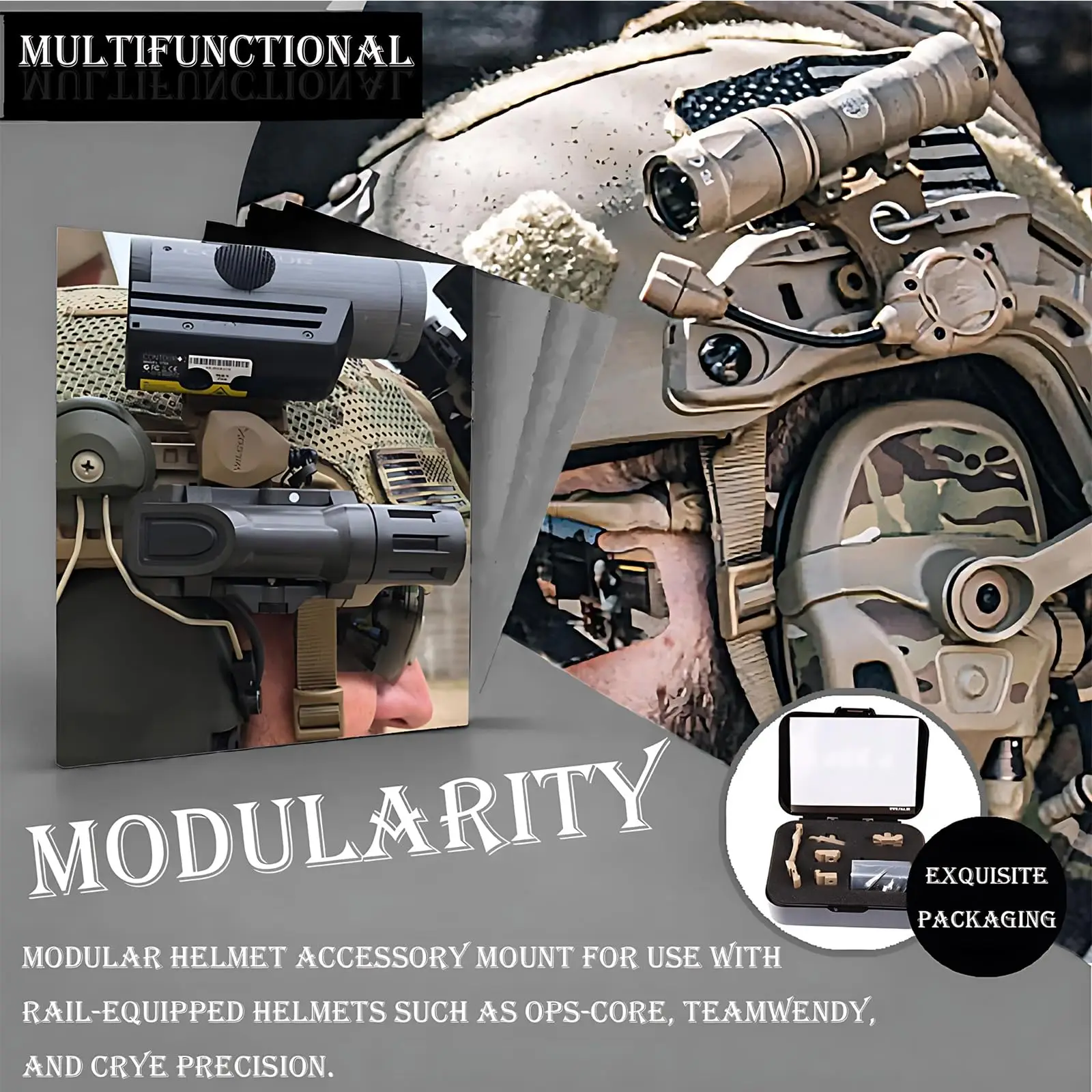 

AQzxdc Tactical Helmet Flashlight Mount Airsoft Helmet Rail Slider Mount Nylon Modular UTK Helmet Accessory for Hunting Shooting