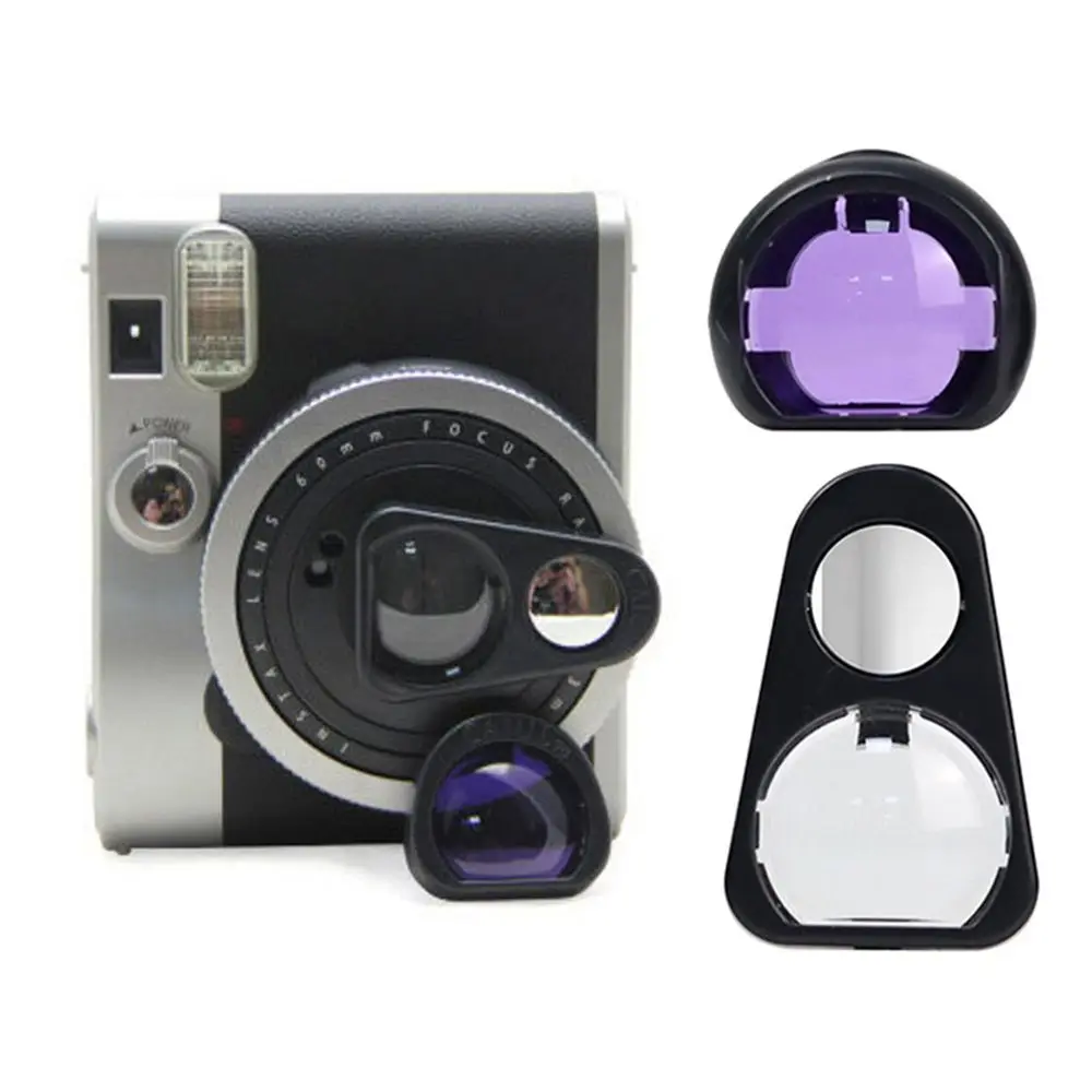 For Fujifilm Mini 90 Selfie Lens+Purple Filter Set Camera Selfie Lens Color Changing Filter for Instax Mini 90Camera Accessories