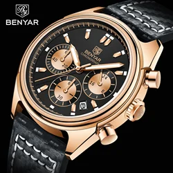 BENYAR 2024 New Watches Men Luxury Brand Chronograph Male Sport Watches Waterproof Stainless Steel Quartz Watch Relojes Hombre