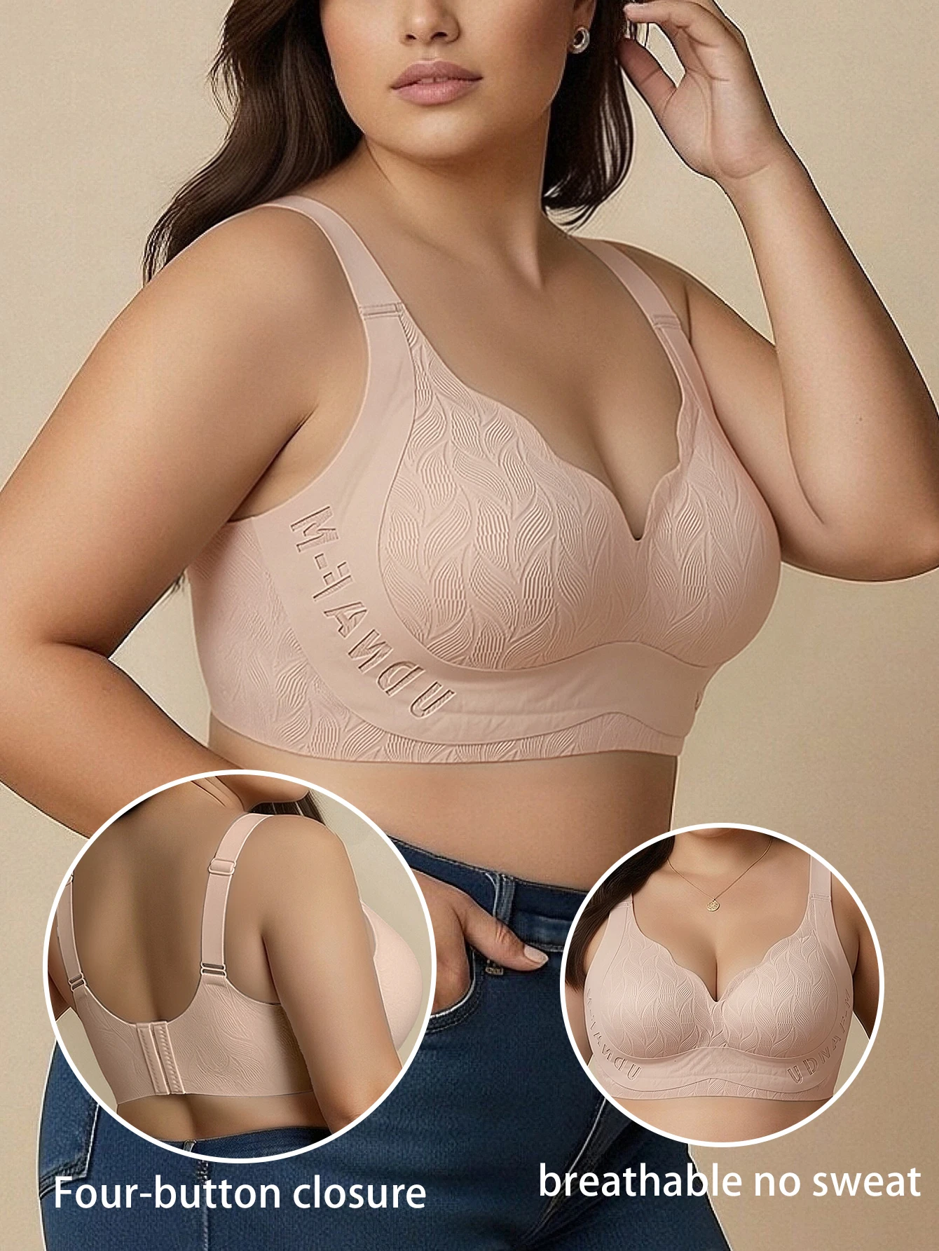 L-6XL Plus Size Full Coverage Support Bra for Big Bust Anti Sagging Push Up Seamless Comfortable Side Support Underwear