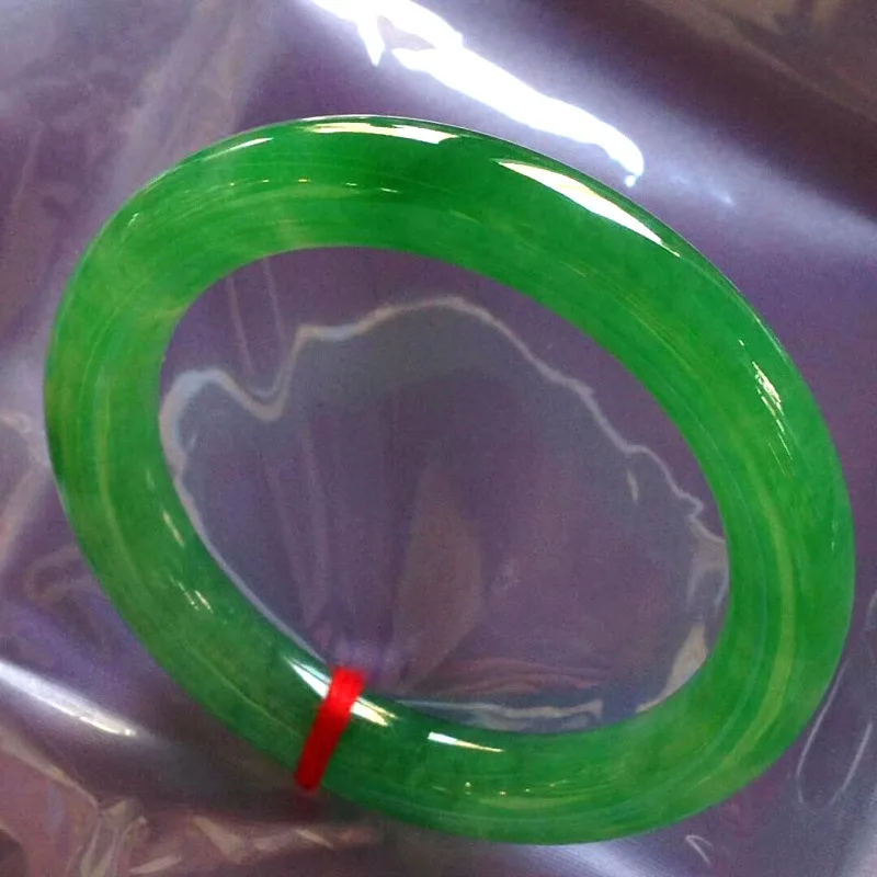 

Myanmar Ice-like Floating Flowers Emperor Circle Bracelet Positive Green Jade Bracelets Imperial Concubine