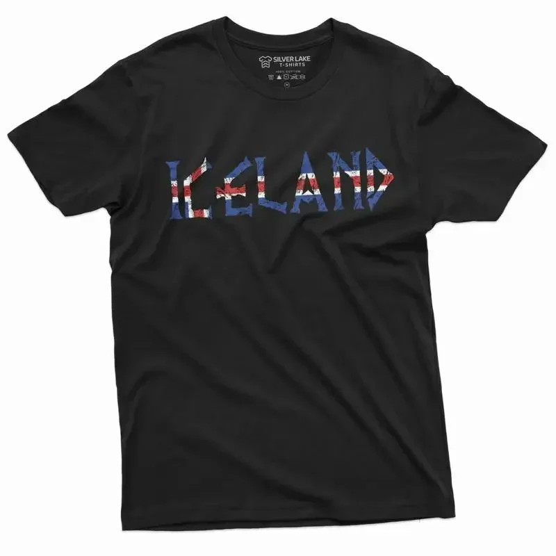 Iceland T shirt Ã sland Icelandic Flag Coat of Arms Nordic tee