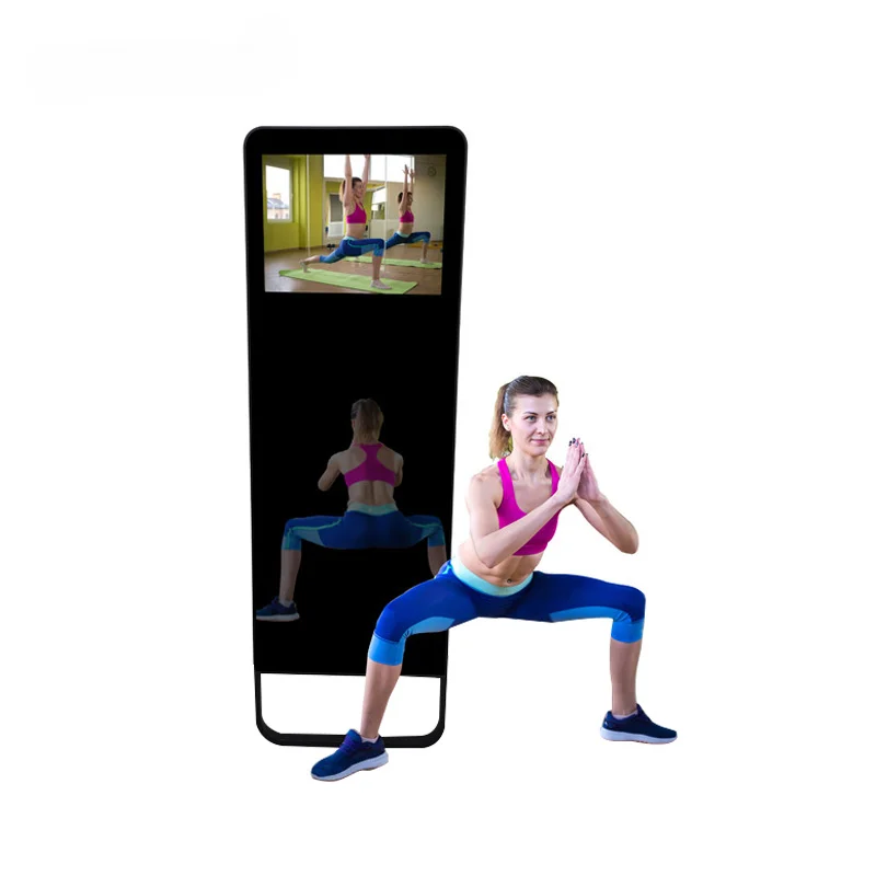 smart fitness mirror 32 inch yoga mirror display gym smart fitness touch screen home workout mirrors