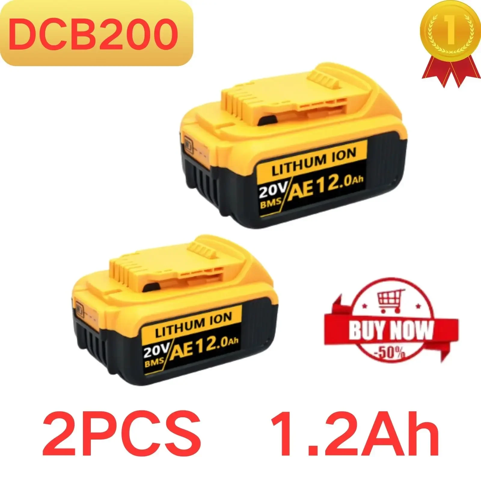 

DCB200 20V Battery Compatible with dewalt power Tools 18V 12Ah rechargeable electric tool Lithium batteries 20V 18Volt 18v 12Ah