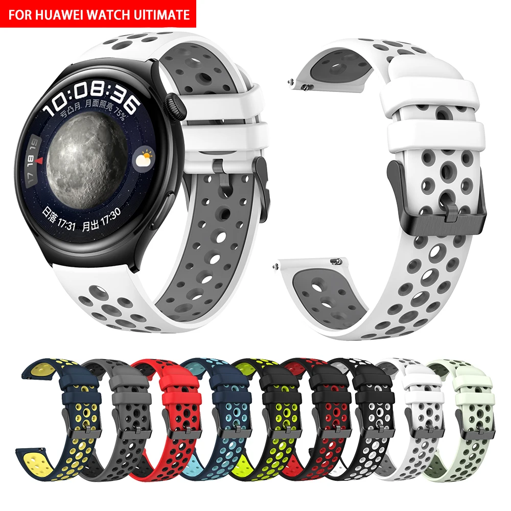

22mm Official Silicone Band for Huawei Watch 4/huawei Watch 4 Pro Silicone Band Official Style Rubber Strap Black Green Men Band