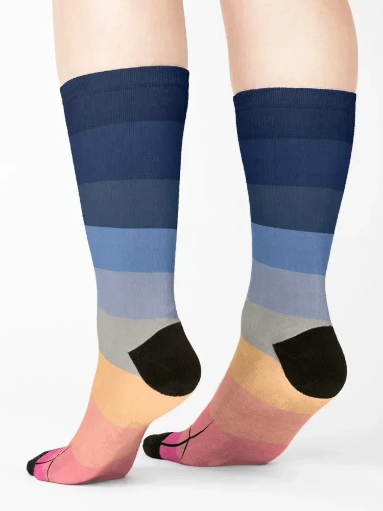 Wind Turbine at Sunrise Gradient Socks christmas stocking golf hiking valentine gift ideas Socks Men Women's