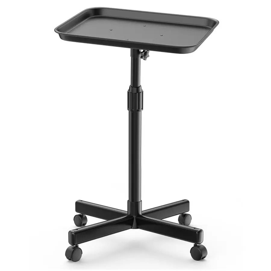 

BackSaving Salon Tray on Wheels, Adjustable Height 2536inch Rolling Cart for Hair Stylists, Tattoo Artists, Lash TechsSpa Clini