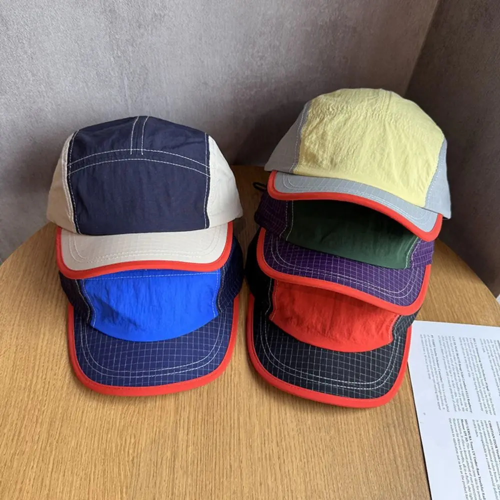 

Color Matching Retro Baseball Cap Short Brim Breathable Quick-drying Cap Lightweight UV Protection Peaked Cap Camping Fishing