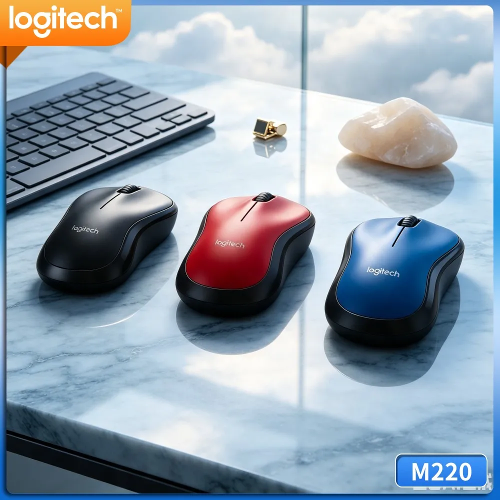 Logitech M220 Quiet Click Wireless Mouse Nano USB Receiver 1000DPI Ambidextrous For Windows Macos Laptop Desktop PC
