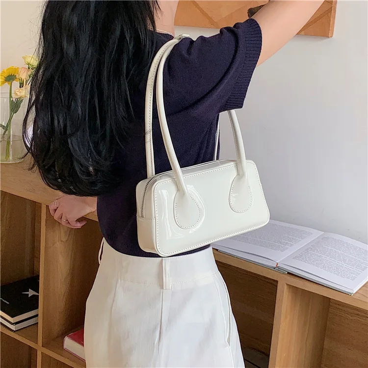 Fashion Patent Leather Handbags Silver Crossbody Bag Luxury Brands Shoulder Bag Candy Color Designer Bags for Women 2024