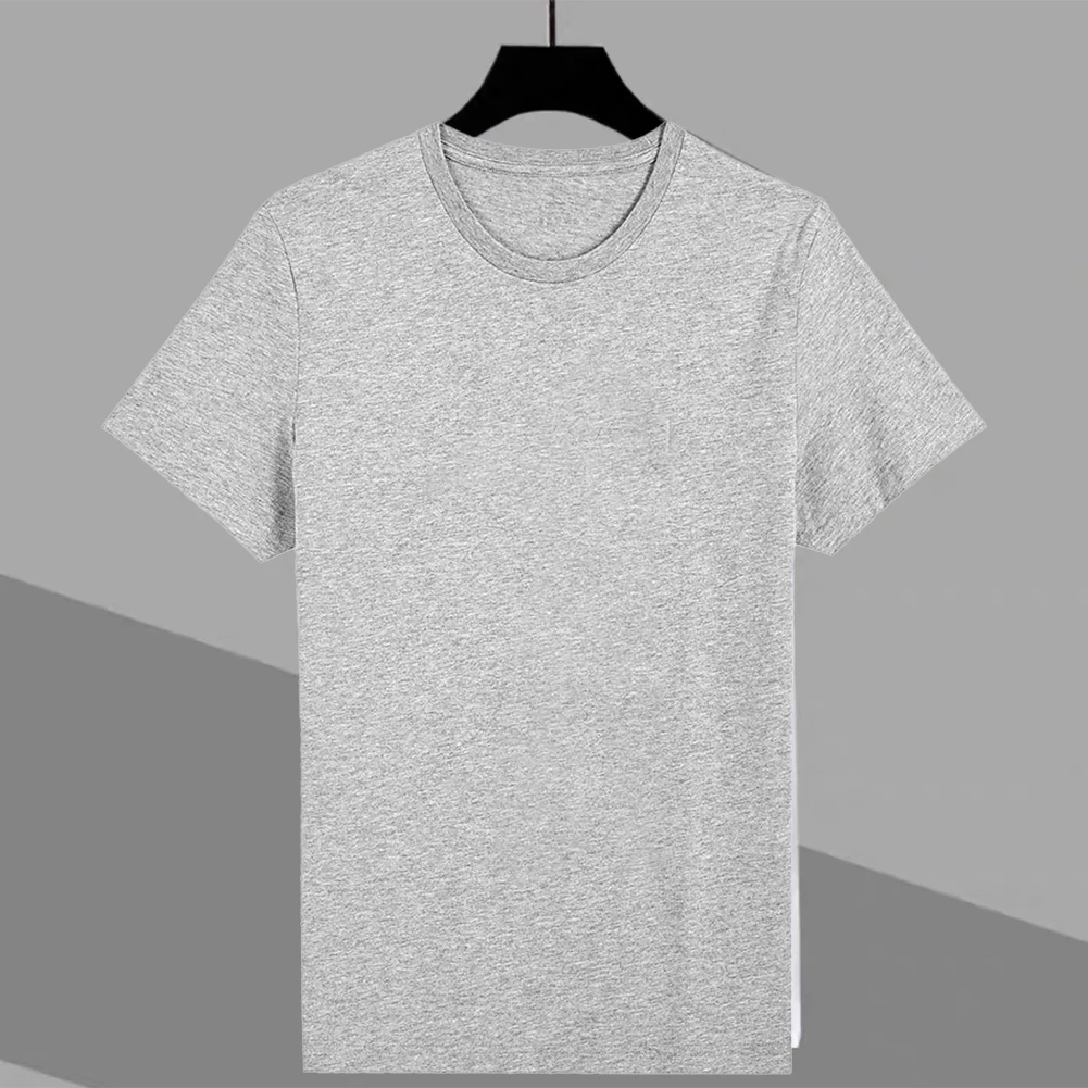 Fashion Men Round Neck Solid Summer Short Sleeve Basic T-Shirts Casual Slim Fit T Shirt Tee Top Male Clothes