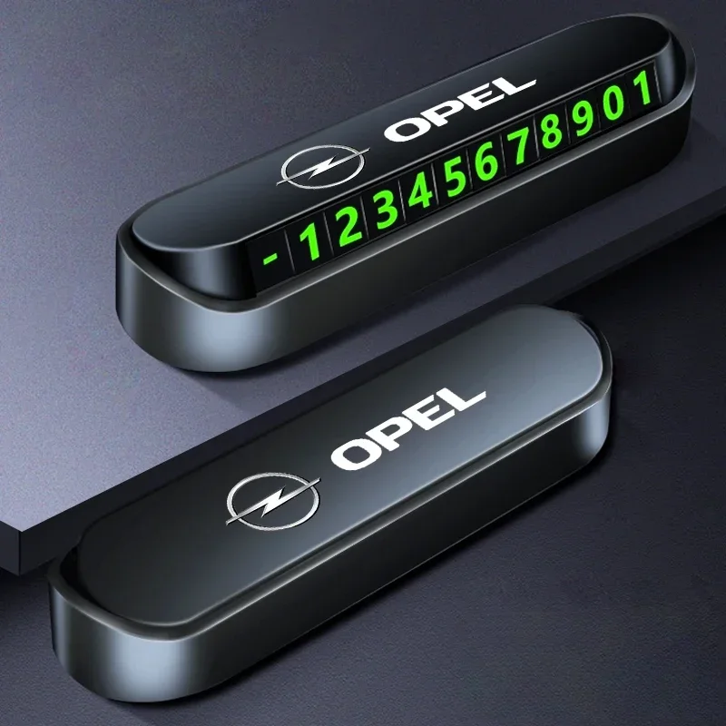 Car Emblem Parking Card Luminous Auto Phone Number Card Plate For Opel Insignia Astra Antara Meriva Zafira H G Corsa Accessories