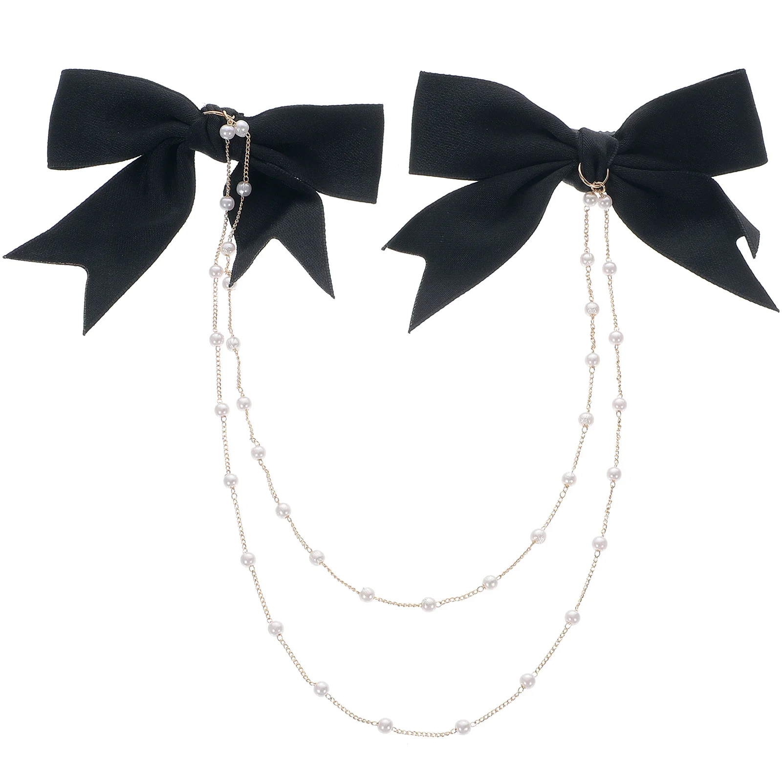 

Butterfly Knot Double Hair Clip Pearl Tassel Hairpin For Women Vintage Headdress Party Wedding Jewelry Accessory