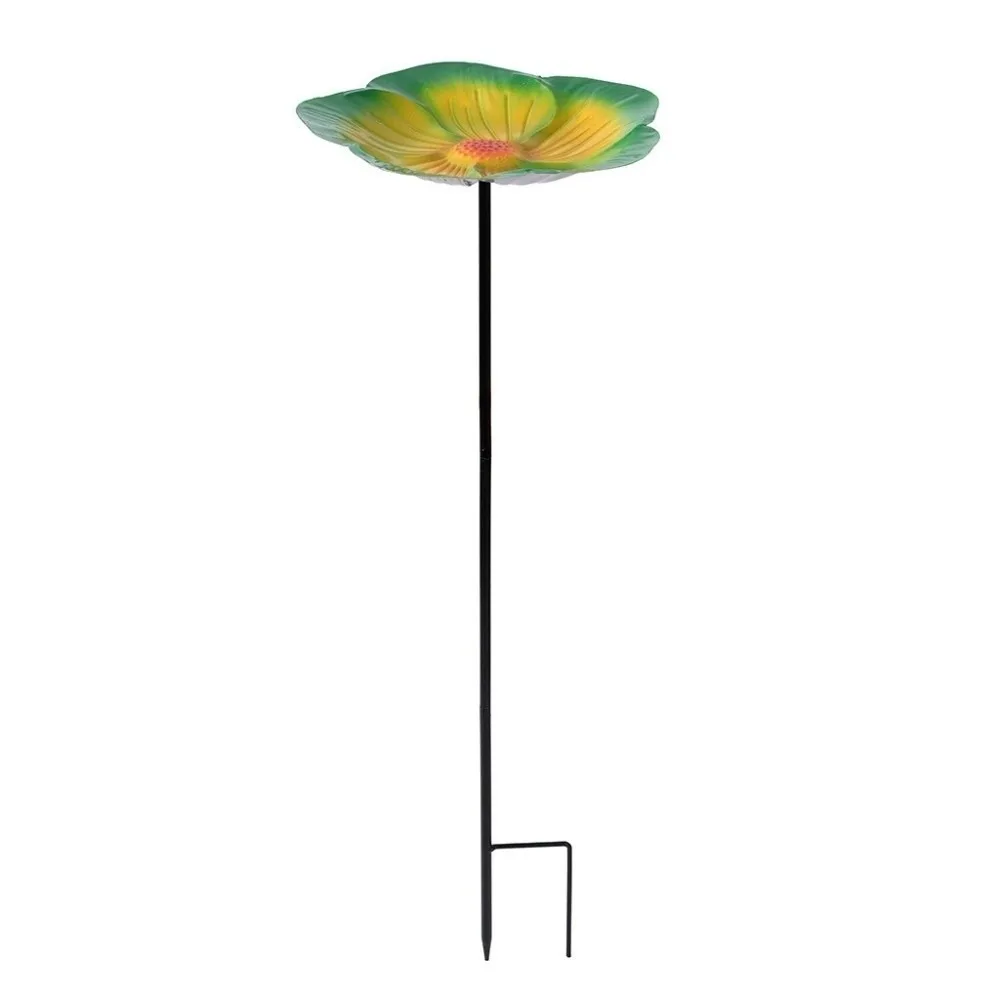 

Flower Shape Bee Butterfly Watering Station Ornamental Horticulture Patchwork Garden Birdbath Garden Stake Bird Water Dispenser