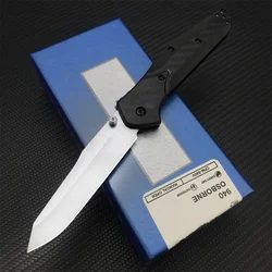 Tactical Osborne Pocket EDC Folding Knife S35V Reverse Tanto Blade Carbon Fiber Pattern Handles Outdoor Hunting Camping Tools