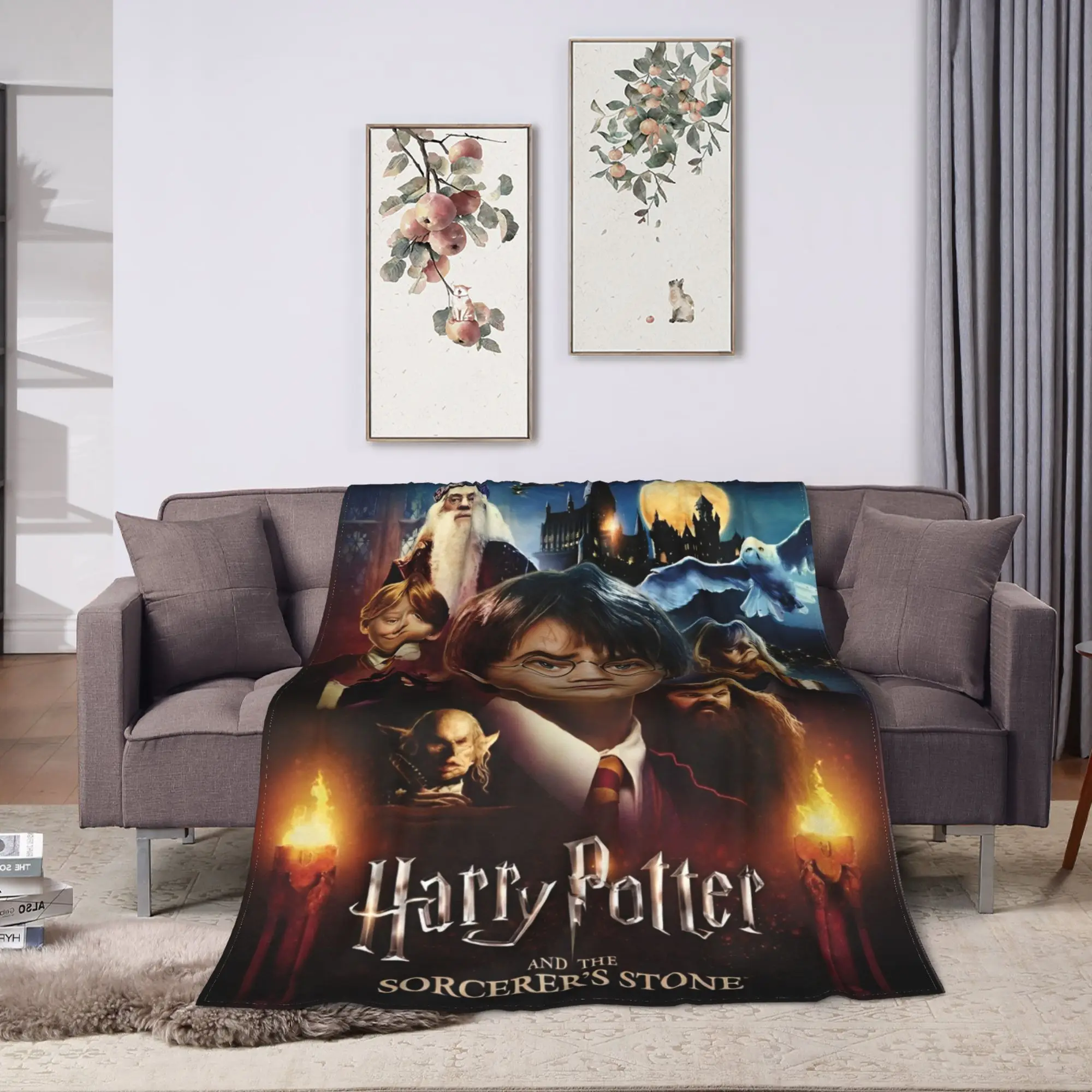 H-HARRY فيلم البطانيات P-POTTER الدافئة مريحة أفخم الفراش يلقي لغرفة النوم نزهة الفانيلا المفرش غطاء السرير