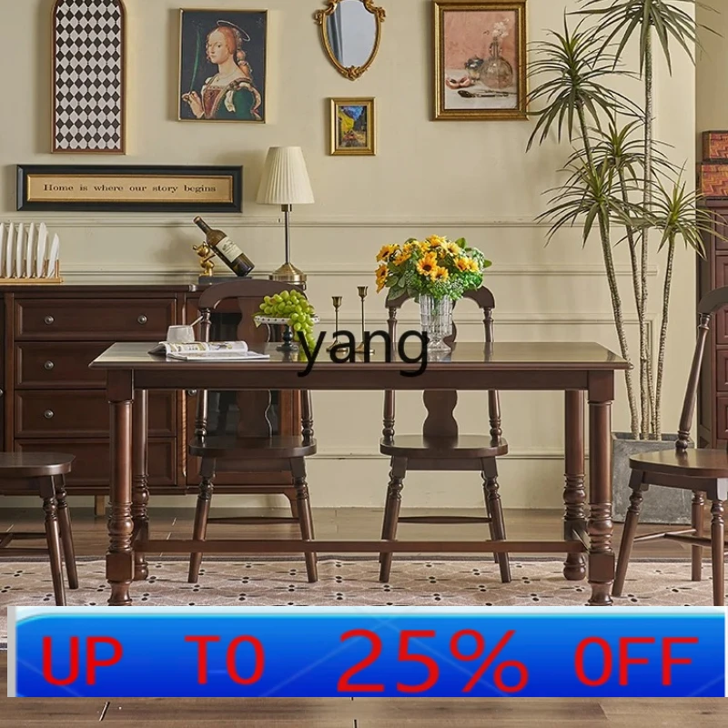 

LHH all solid wood dining table restaurant small apartment modern simple table