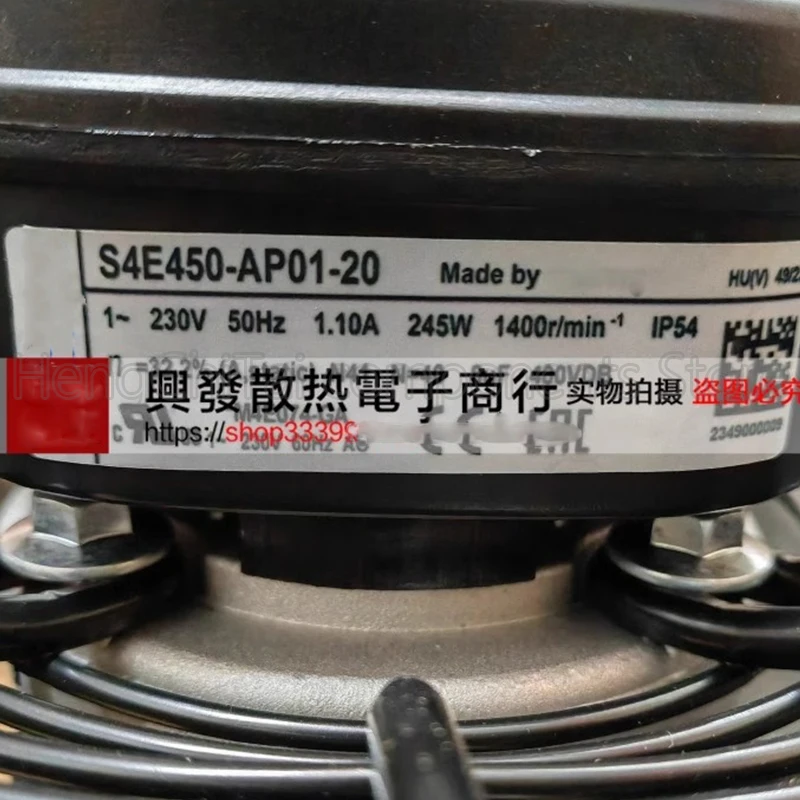 Original 100% Working S4E450-AP01-20 230V 1.10A 245W S4E450-AP01-27 S4E450-BP01-18 W4E450-NP01-50 cooling fan