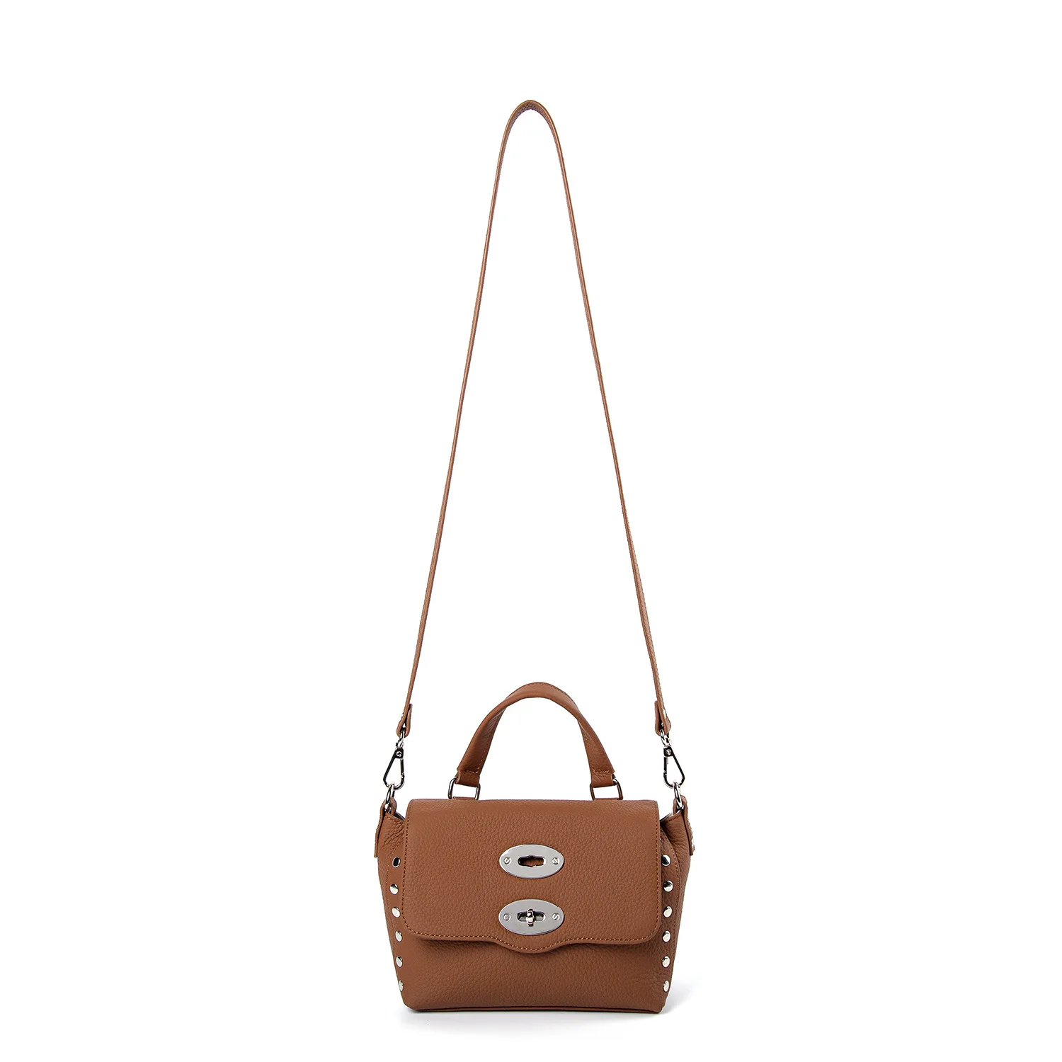 Borsa in vera pelle di vacchetta moda femminile doppia serratura Cross Body elegante borsa classica a tracolla