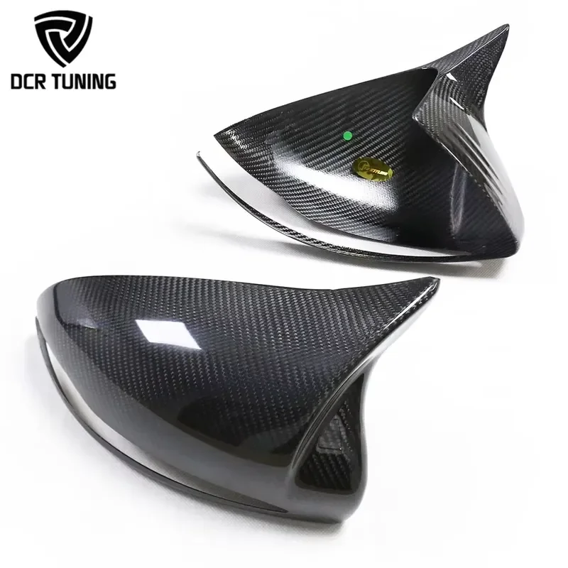 Dry Carbon Fiber Front Mirror Cover Stick On M LOOK LHD ONLY for -