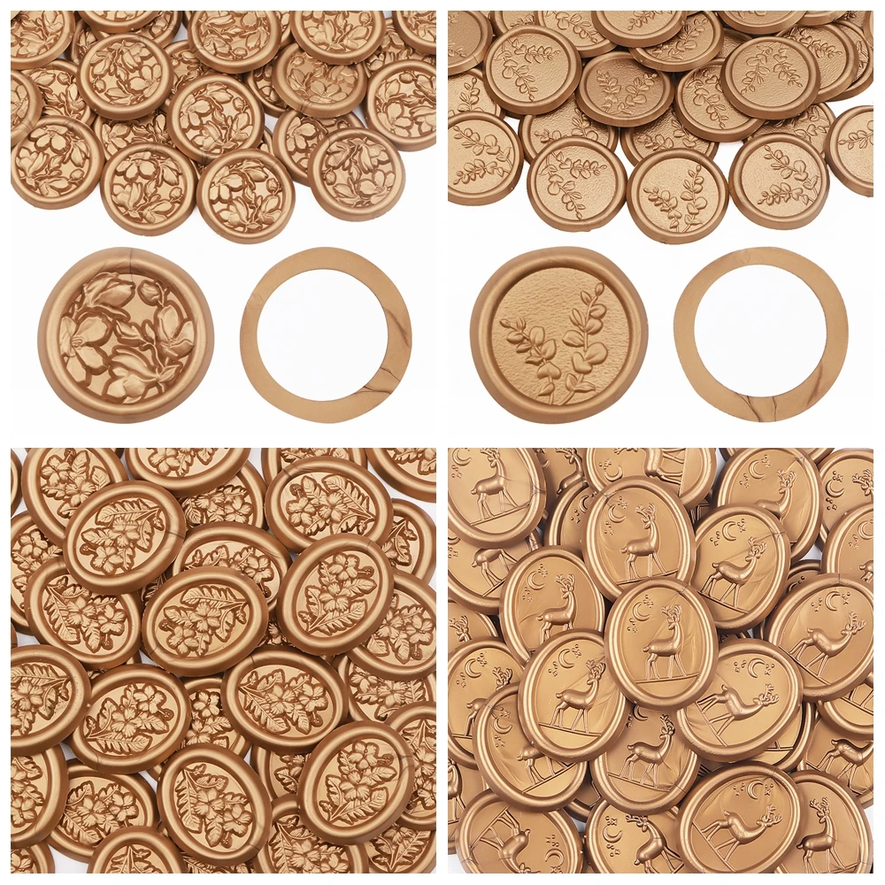 

Rosemary Flower Elk 3D Shaped Embossed Round Oval Wax Seal Stickers Self-Adhesive Stickers for Diy Decor Invitation Envelope