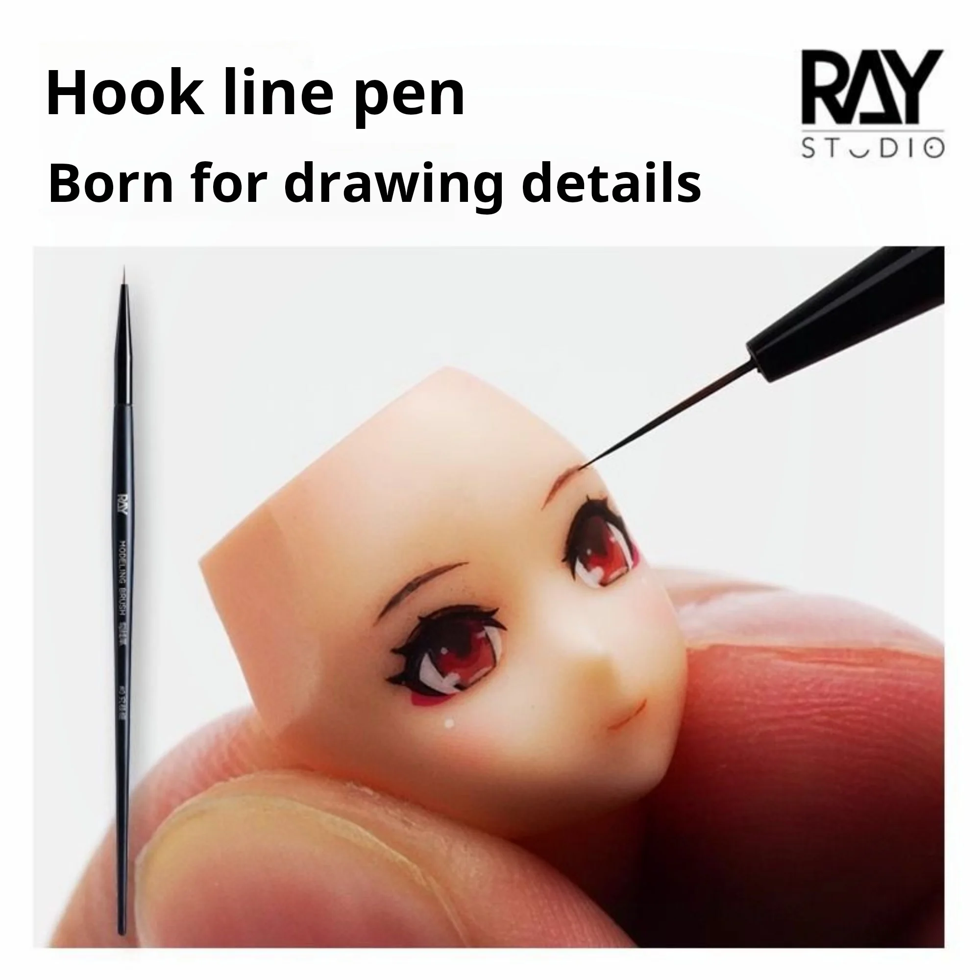 RAYSTUDIO #0 #1 #2 Ultra-fine Modeling Brush Outline Pen for Gundam Model Coloring Tools Hobby Coloring Script Liner Brushes