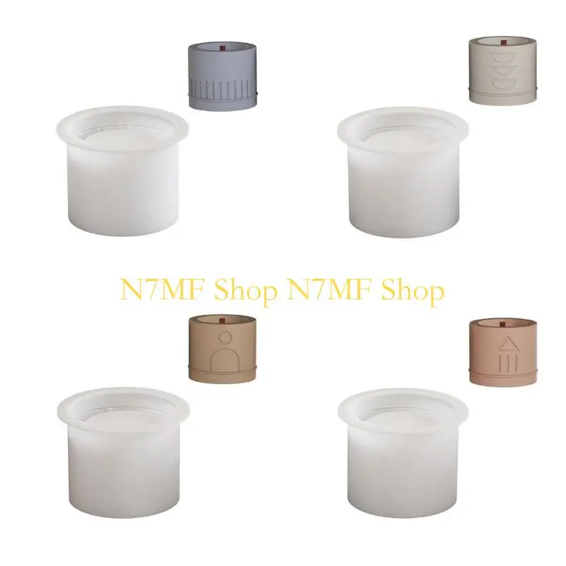 

N7MF Easy to Clean Silicone Mold Round Crafting Supplies Holders Moulds