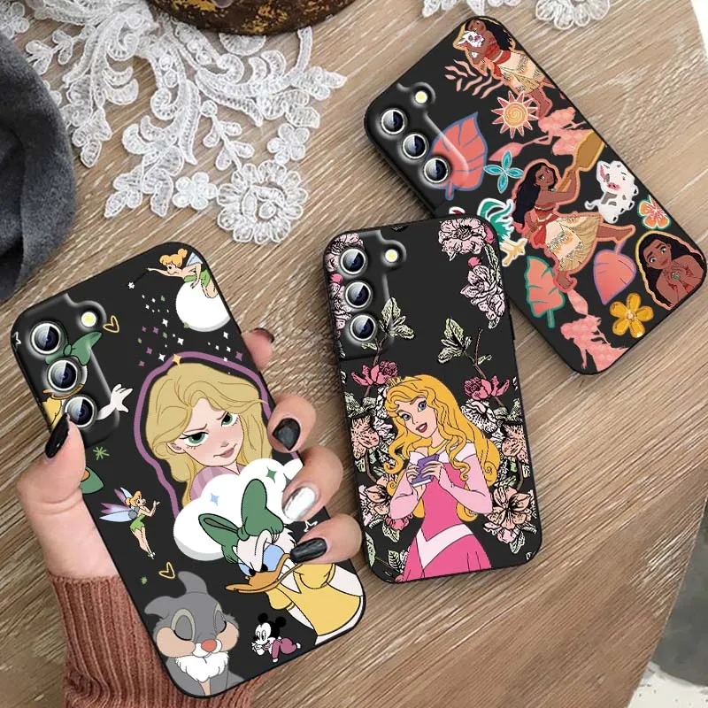 

Disney Aurora Rapunzel Cartoon For Samsung Galaxy S25 S24 S23 S22 S21 S20 S10 S10e S9 Ultra PLus Lite FE 4G 5G Black Phone Case