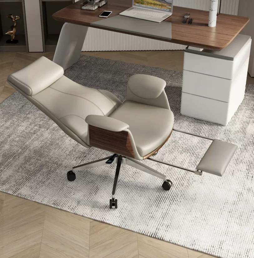 Boss chair leather office chair can lie down business lunch break computer chair home study