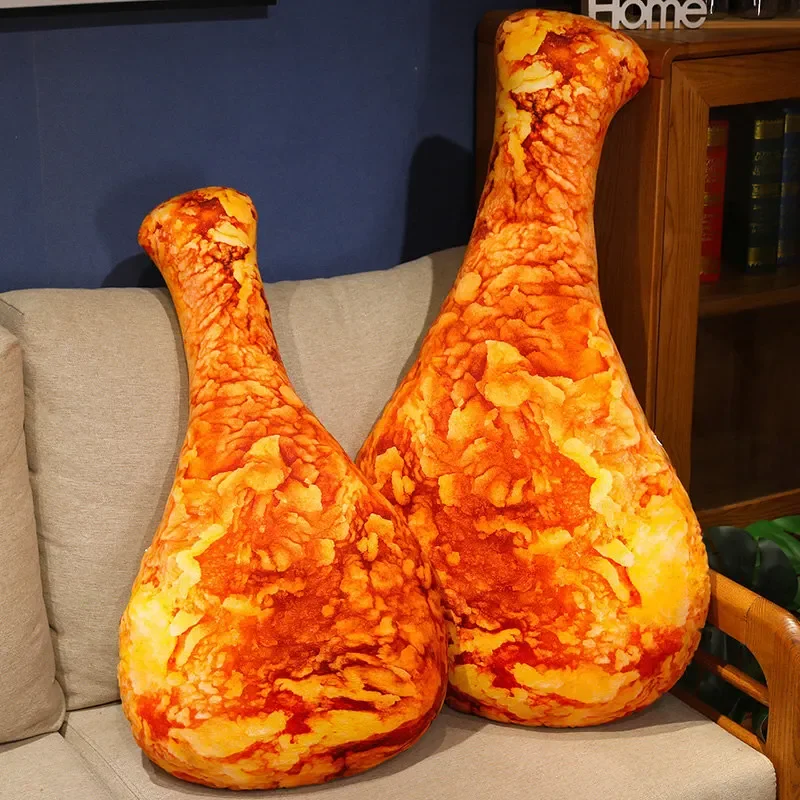 Almohada de felpa de pierna de pollo frito simulada, almohada de felpa de comida realista, decoración creativa para sofá y cocina, 20/90/70/100CM
