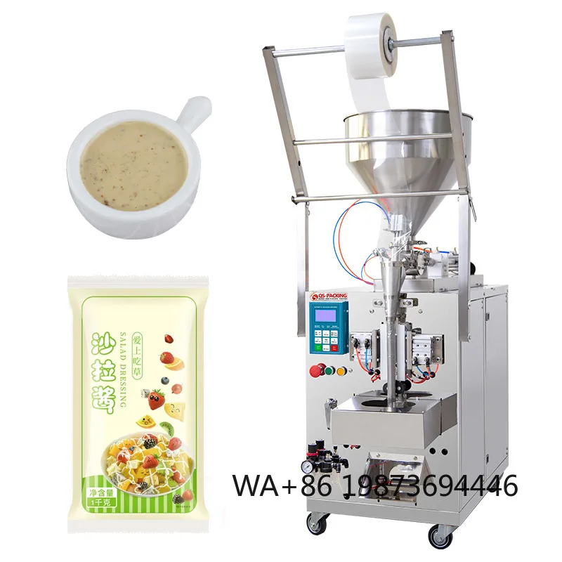 

Penumatic Large-sized Multifunction Chili Oil Filling Machine Back Seal for Honey Yogurt Packing Bags for Laundry Detergent Food