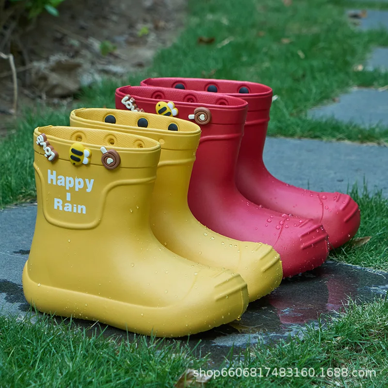 Parent Child Raining Boots 2026 Fashion Kids Rain Boots Boys Girls Non Slip Rubber Waterproof Outdoor Hiking School Water Shoes