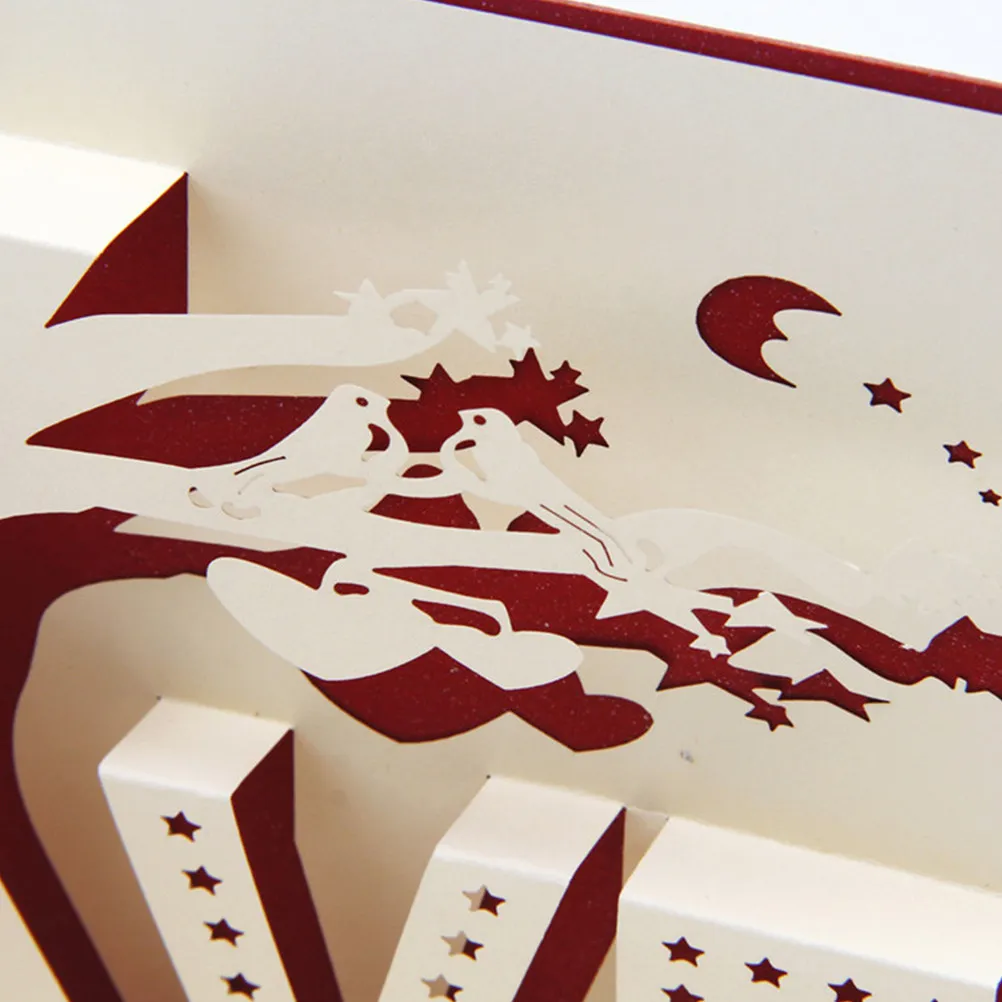 

1Pcs Love Tree Cards Valentine's Day Greeting Card Up Design Thick Premium Paper Writeable Surface for Anniversary