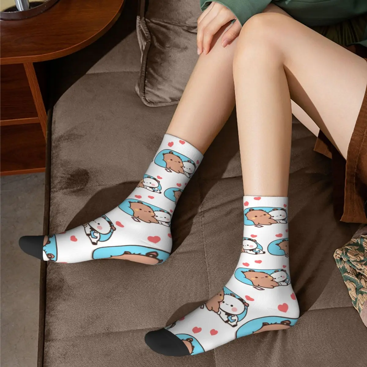 Crew Socks Bubu Dudu Love Cute Merch for Female Cozy Print Socks All Seasons Small Gifts