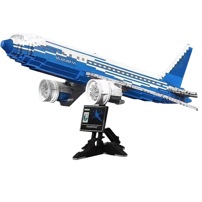 

City Airplane DIY Small Particle Model Assembly Toy Home Airplane Ornament Building Blocks Set Boy and Girl Birthday Gift