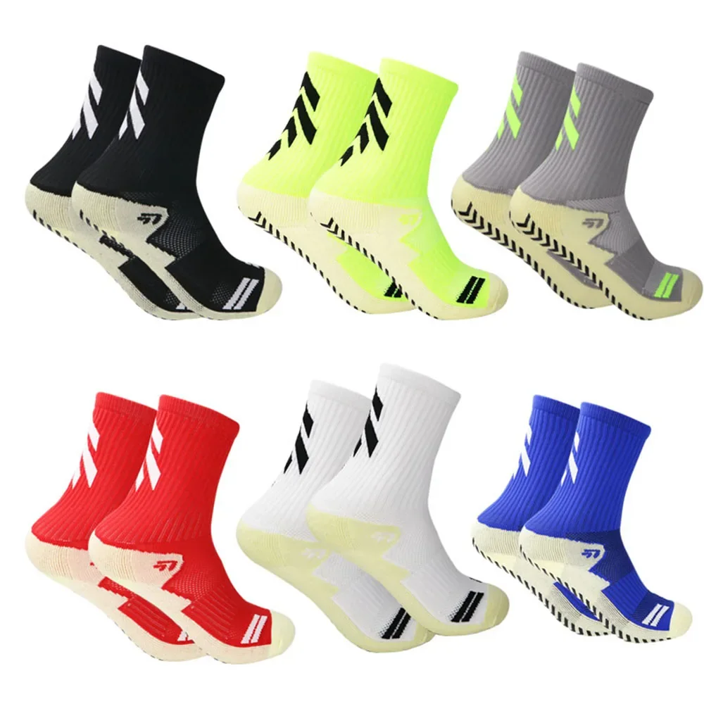 1 Pair New Football Socks Men and Women Sports Socks Non-slip Silicone Bottom Soccer Basketball Grip Socks