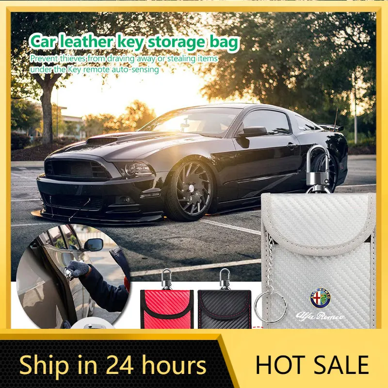 

Car Stickers For Alfa Romeo Portable Leather Car Key Protective Case Key Organizer Bag Badge Accessories 159 Giulietta Giulia 14