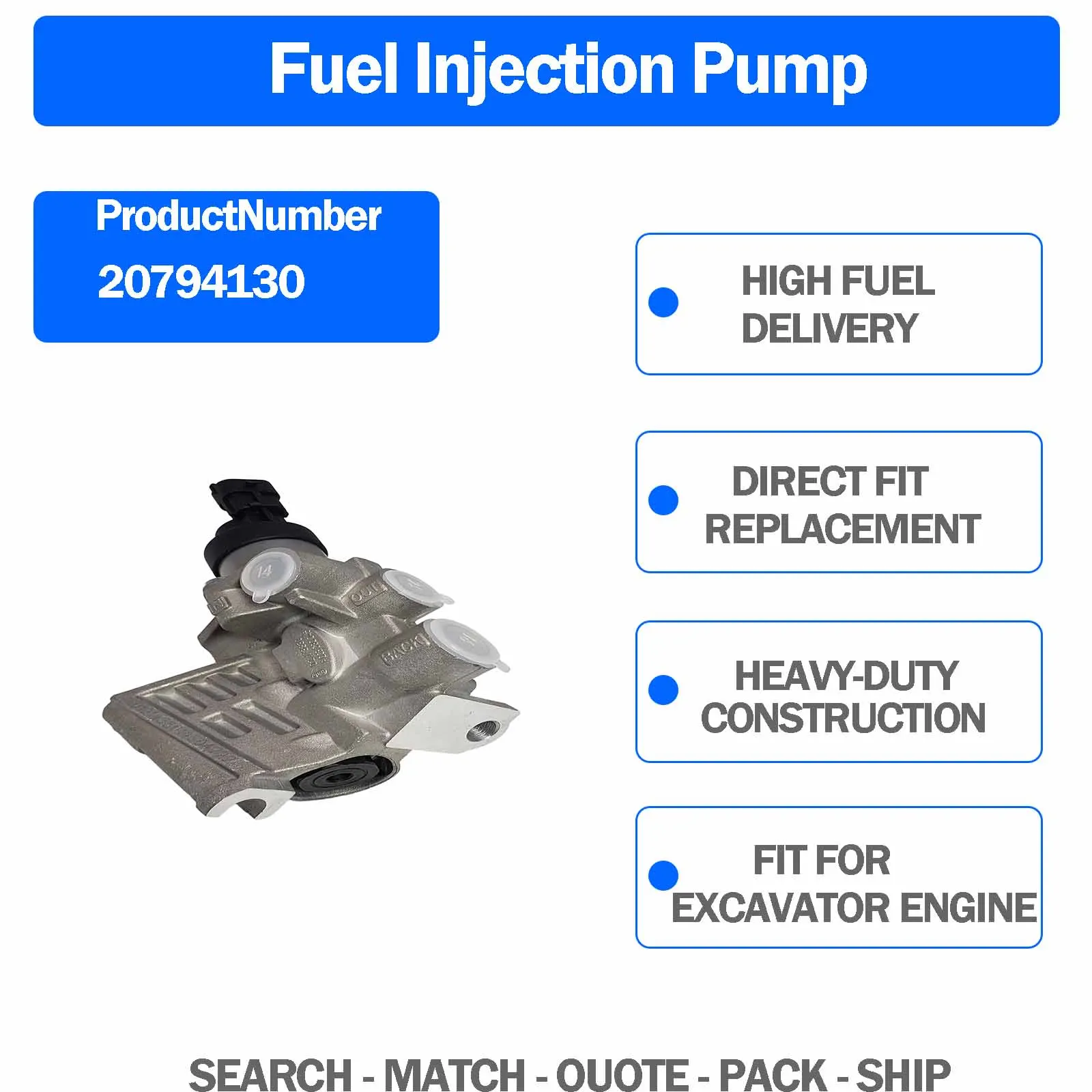 21060258 Fuel Regulator For Volvo EC140 EC160 EC180 EC200 EC210 EC240 EC290 L50G L70G EW140 EW145 EW160 EW180 Excavator
