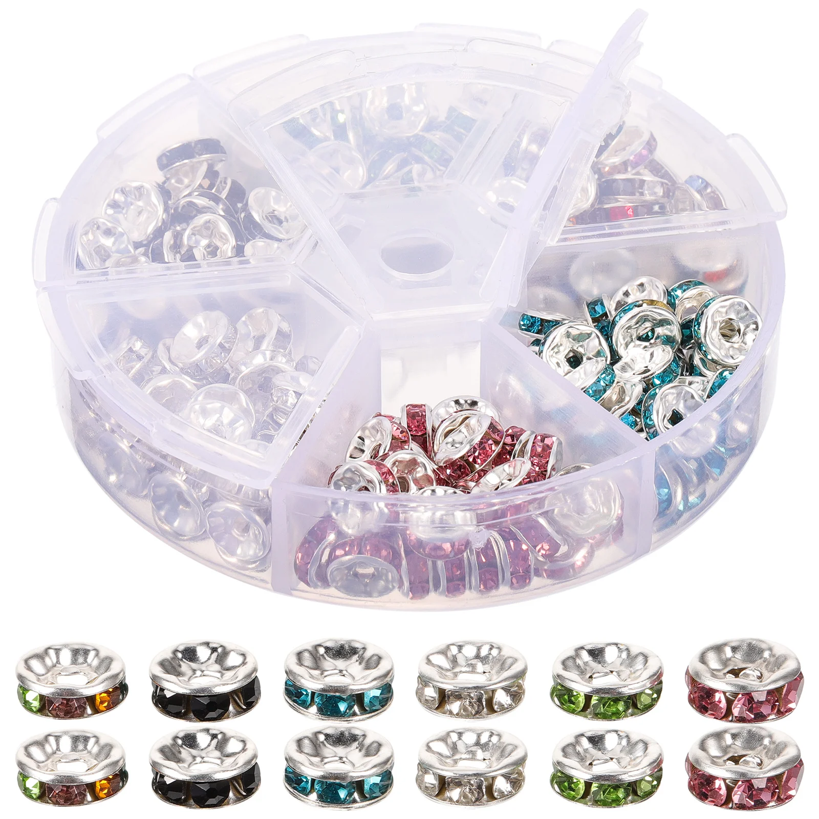 

180pcs Mixed Color Spacer Beads Drilling Snake Box for Jewelry Making Bracelets Pendants Earrings Craft Supplies Wheel