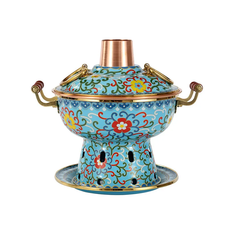 

Hot pot single household alcohol stove enamel hot pot