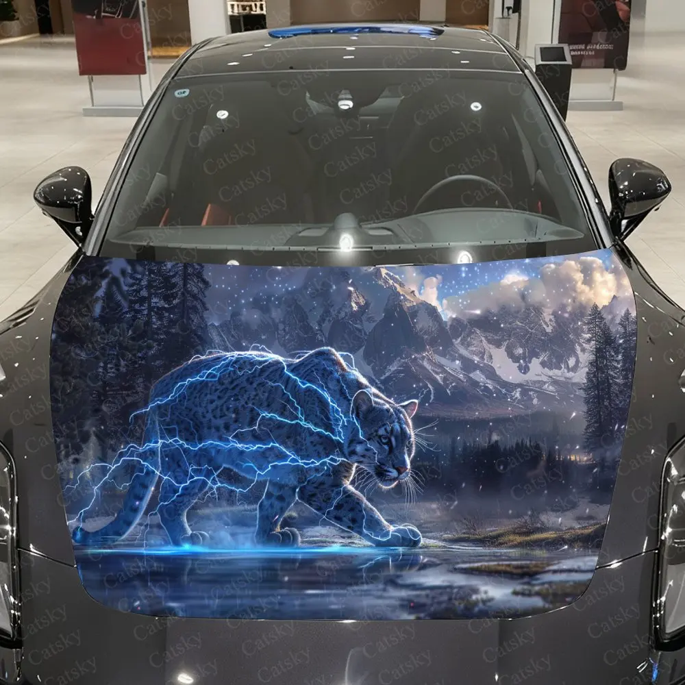 

Виниловая пленка для автомобиля Snow Leopard Thunder Glow, водонепроницаемая наклейка на капот автомобиля из ПВХ, самоклеящиеся устойчивые к царапинам наклейки для