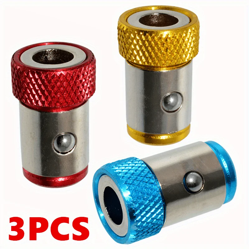 Jeu de porte-embouts magnétiques 3 pièces-tête de lot 1/4, anneaux électromagnétiques en alliage antidérapant pour une performance supérieure d'embout de tournevis