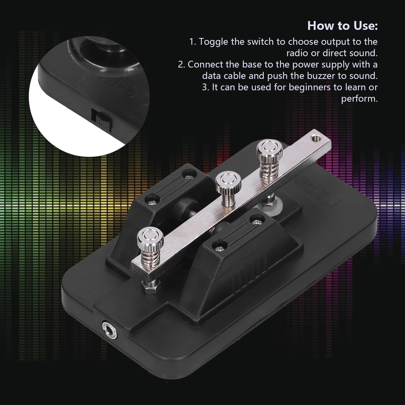 MorseKey Telegraph Tapper Manual CW Practice Tool Trainer with Buzzer for Beginner Morse  Key Morse  Telegraph Key