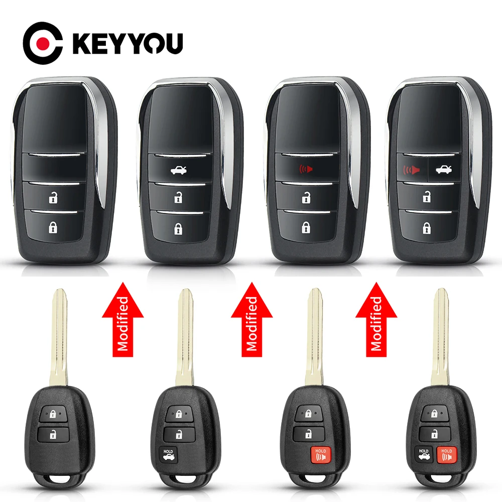 KEYYOU dla Toyota Prius C Corolla Yaris Avensis 2013, 2014, 2015, 2016, 2017, zmodyfikowany, składany klucz samochodowy, obudowa z ostrzem Toyota 43