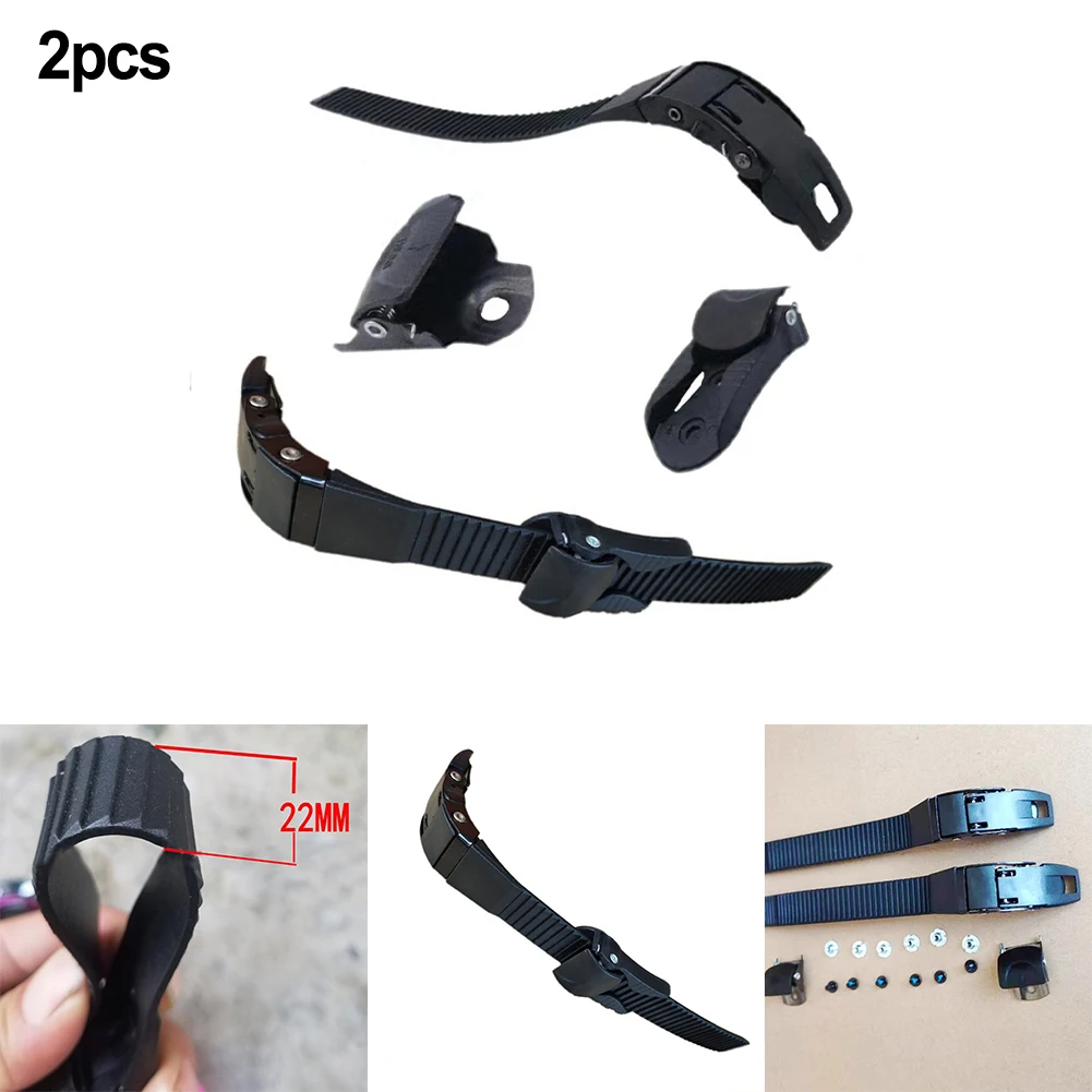2pcs Universal Buckle Strap Set Roller Skate Use Buckle Strap Roller Durable Inline Roller Skate Shoes Accessories Black Plastic
