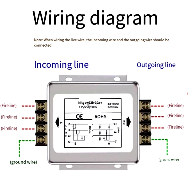 ثلاث مراحل مرشح الطاقة العاكس EMI سيرفو تنقية مرشح CW12B-3/6/10/20/30/40/50/60A-R التيار المتناوب 380 فولت CW12B-40A-R CW12B-30A-R
