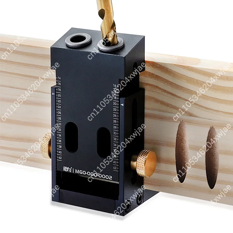 

90 Degree Pocket Hole Jig Kit for Wood Joinery 9.0mm, Aluminum Alloy Drilling Guide Tool for DIY Furniture Projects